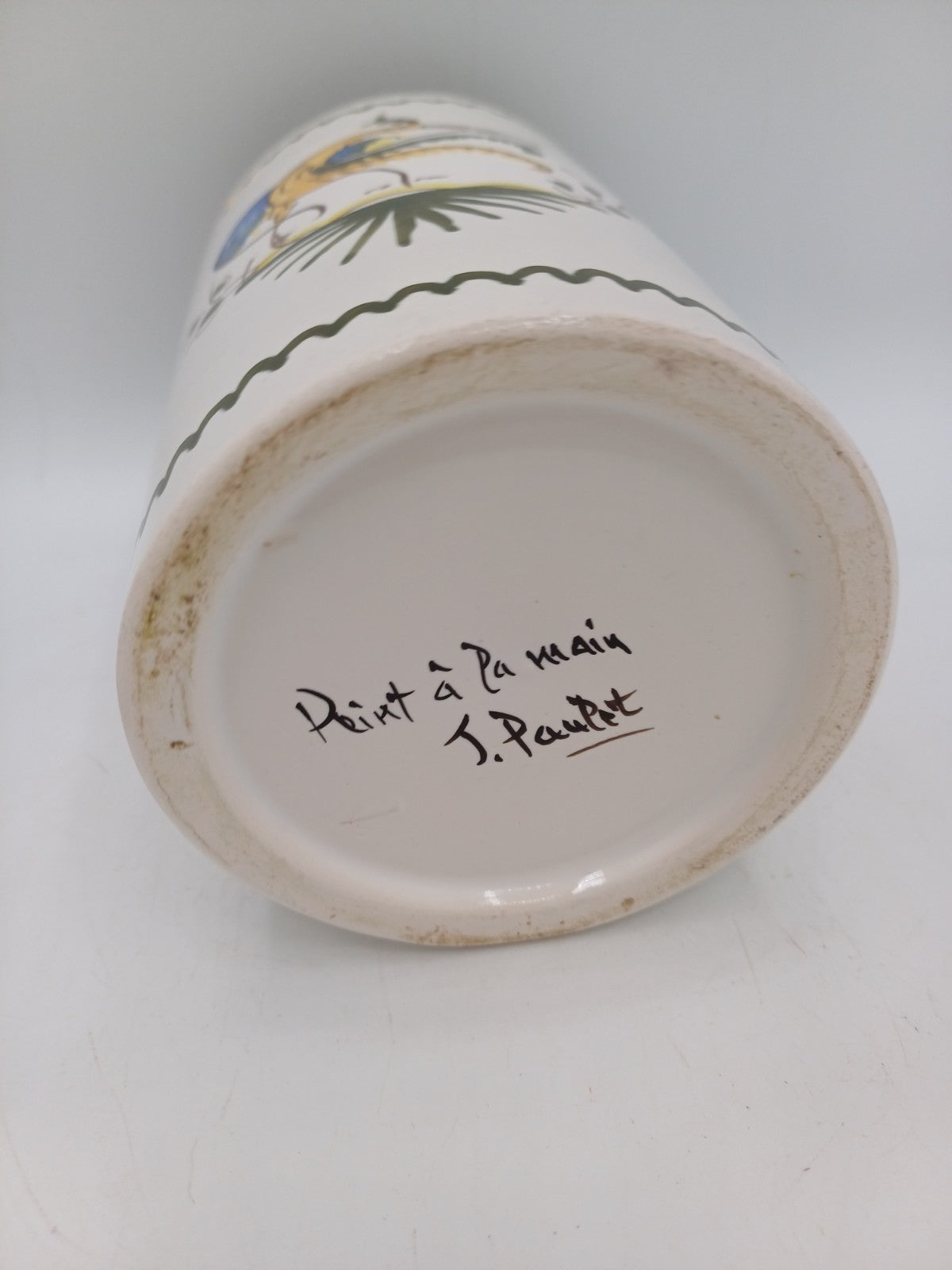 Lot de 3 pots en faïence signés Jean Paulet – XXème siècle - Peint à la Main AR CONCEPT