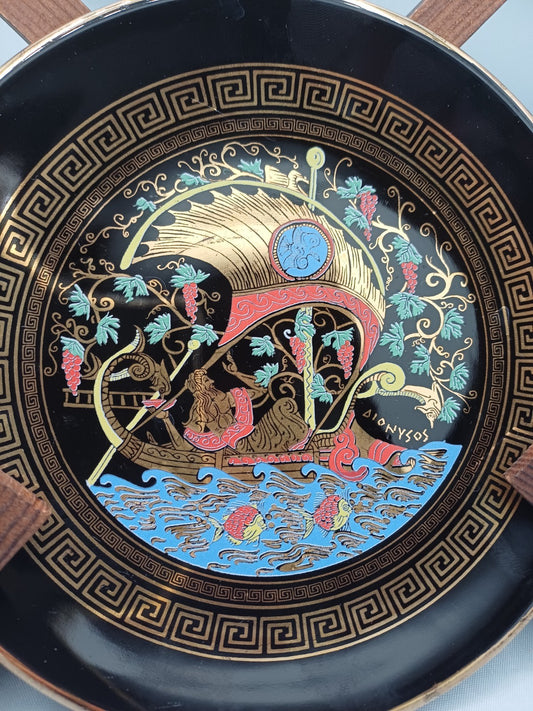 Petite assiette décorative peinte à la main – Grèce – Or 24 carats