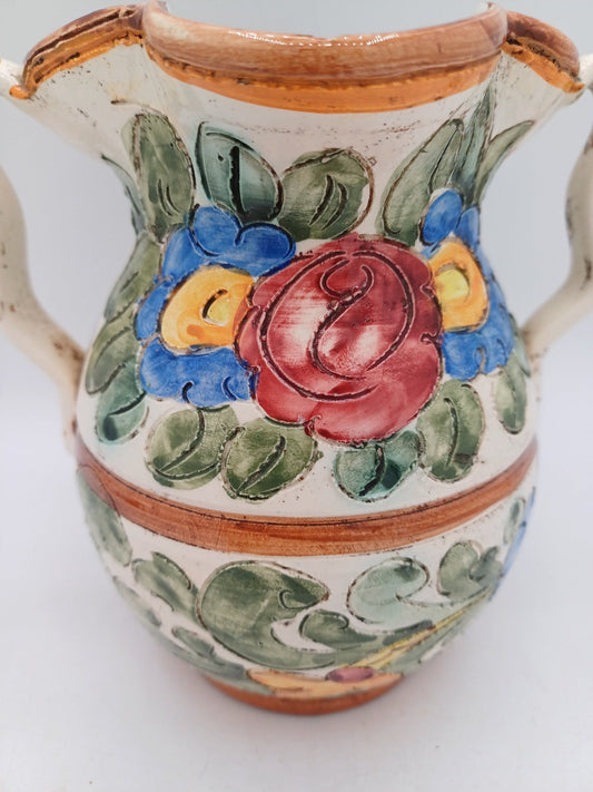 Petit Vase en Céramique de Monaco Signé Cerart – Décor Floral AR CONCEPT