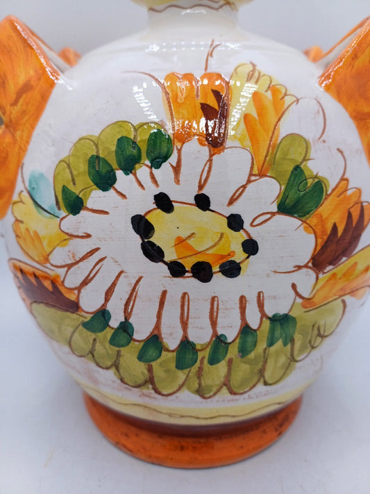 Vase en Terre Cuite à Décor Floral - Vintage AR CONCEPT