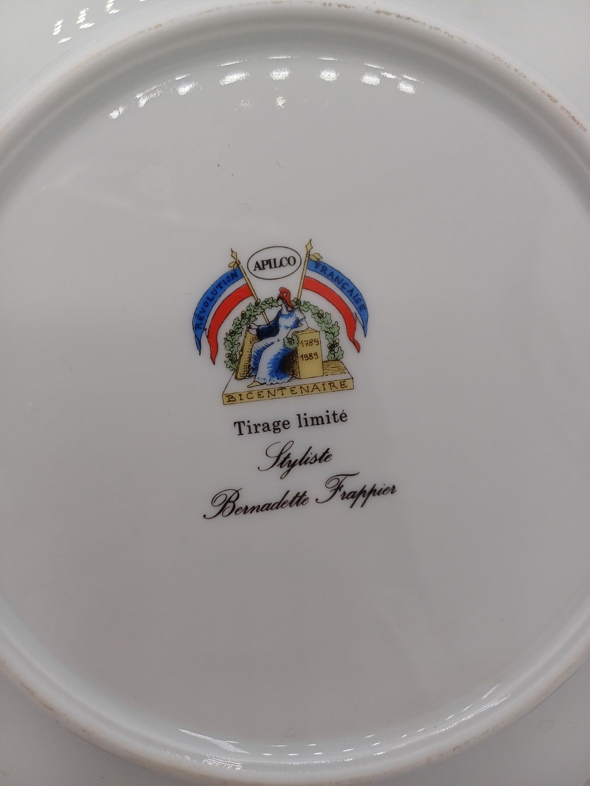 Assiette en Porcelaine – Bicentenaire Révolution Française - Apilco AR CONCEPT