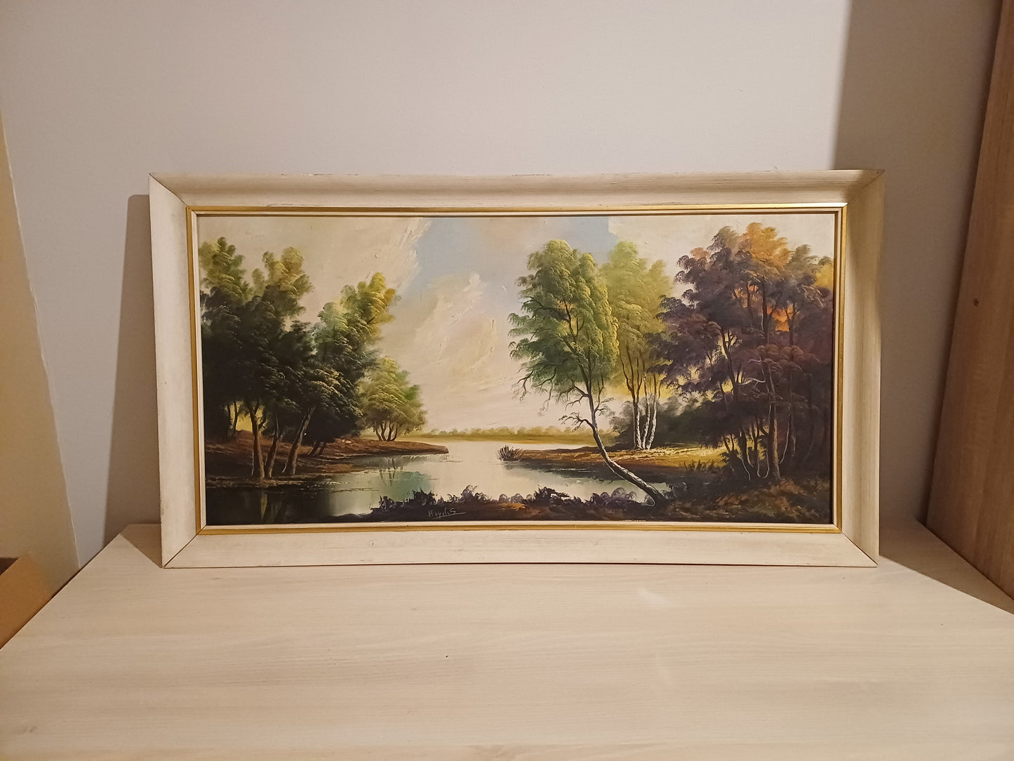 Magnifique Tableau à l'Huile sur Toile Encadré - Paysage - Signé : Allyilis ? AR CONCEPT