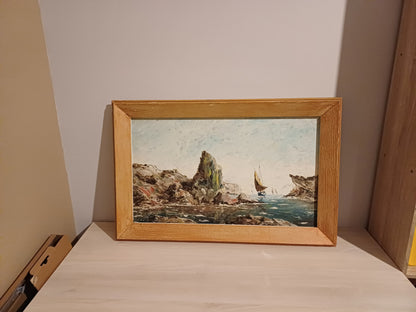 Grand Tableau à l'Huile sur Toile - Paysage Marin - Signé Pierre Arnaud AR CONCEPT