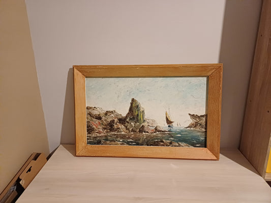 Grand Tableau à l'Huile sur Toile - Paysage Marin - Signé Pierre Arnaud AR CONCEPT
