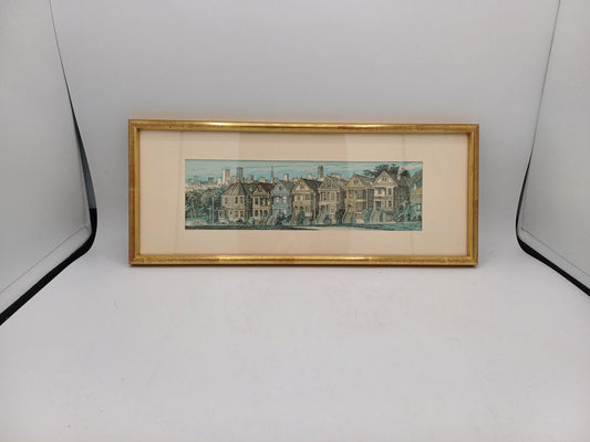 Gravure Colorée de San Francisco - Signée Fong - Vintage 🌉🖌️ AR CONCEPT