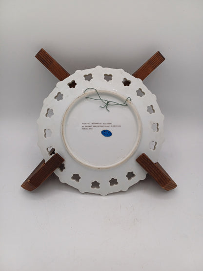 Lot de 2 Assiettes Décoratives en Porcelaine - Blanc, Effet Doré avec images AR CONCEPT