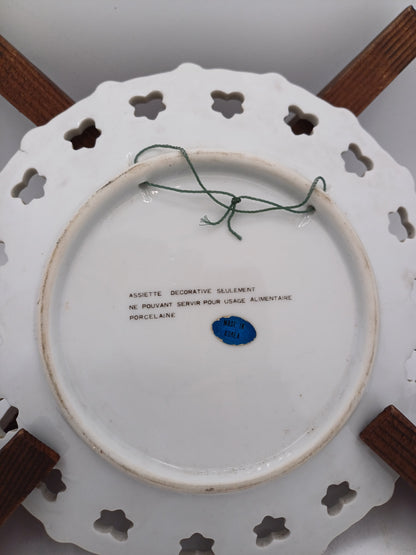 Lot de 2 Assiettes Décoratives en Porcelaine - Blanc, Effet Doré avec images AR CONCEPT