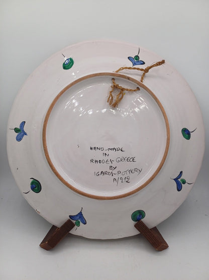 Plat Icaros Pottery – Rhodes (Grèce) – XXe siècle – Peint à la Main - A/212 AR CONCEPT