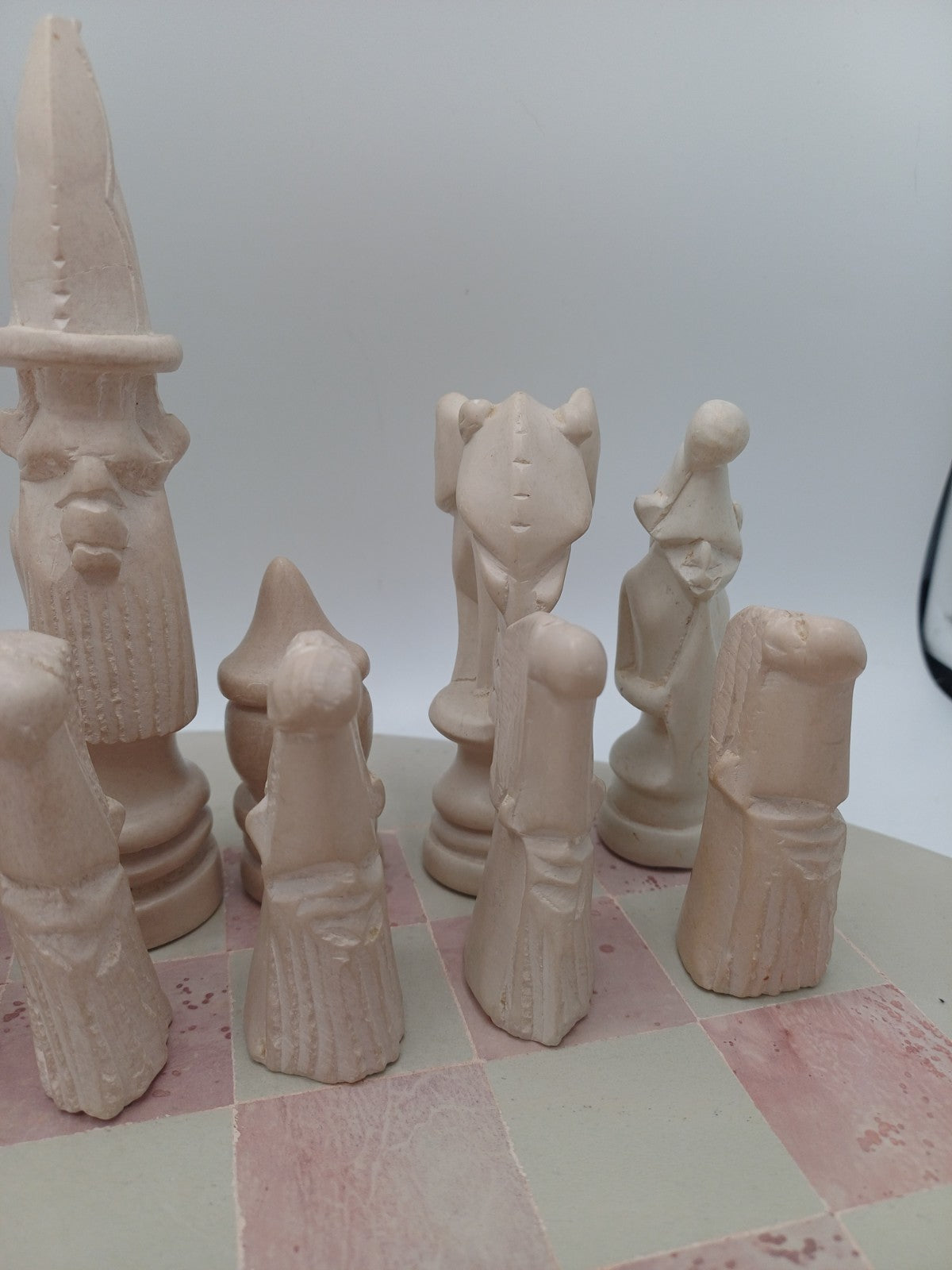 Échiquier en Pierre à Savon – Vintage – Rose et Blanc - Collection AR CONCEPT