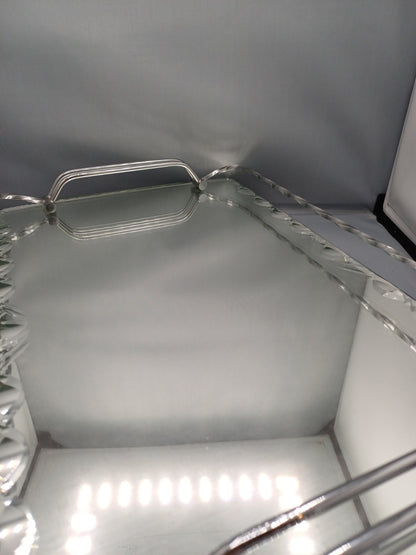 Plateau en verre biseauté torsadé