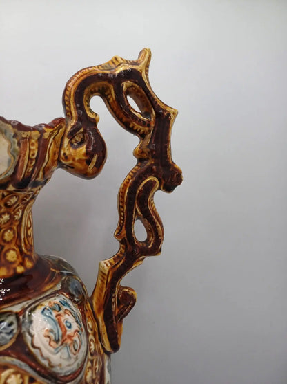 Lot de 2 Vases en céramique signée Herculaneum – Décor Floral AR CONCEPT