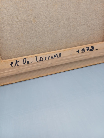 Tableau peinture à l’huile – Signé Dauget – “Le Pont Neuf et le Louvre” (1978)