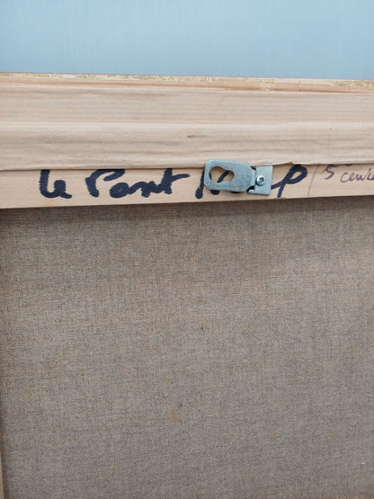 Tableau peinture à l’huile – Signé Dauget – “Le Pont Neuf et le Louvre” (1978)