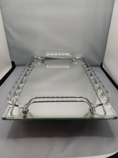 Plateau en verre biseauté torsadé