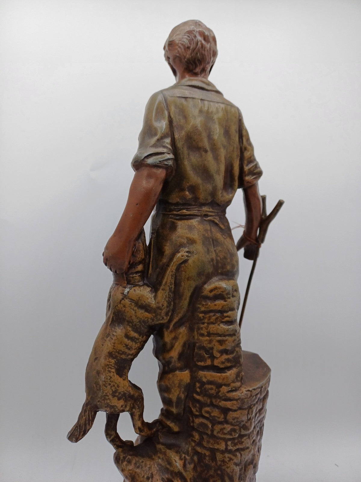 Statue en régule sur socle en bois – "Le Fermier" - Vintage AR CONCEPT