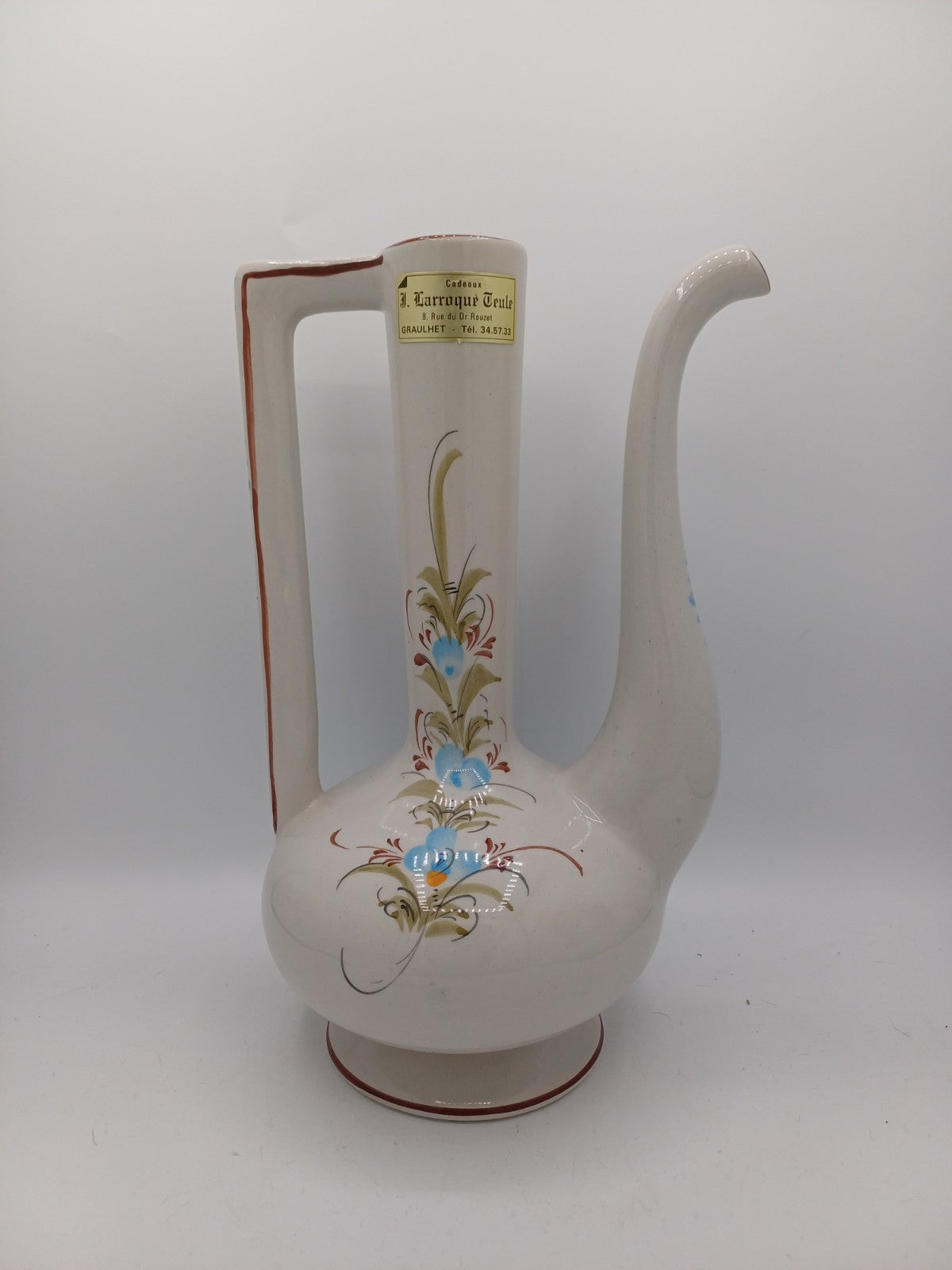 Aiguière en céramique numérotée – XXème siècle - Décor Floral AR CONCEPT