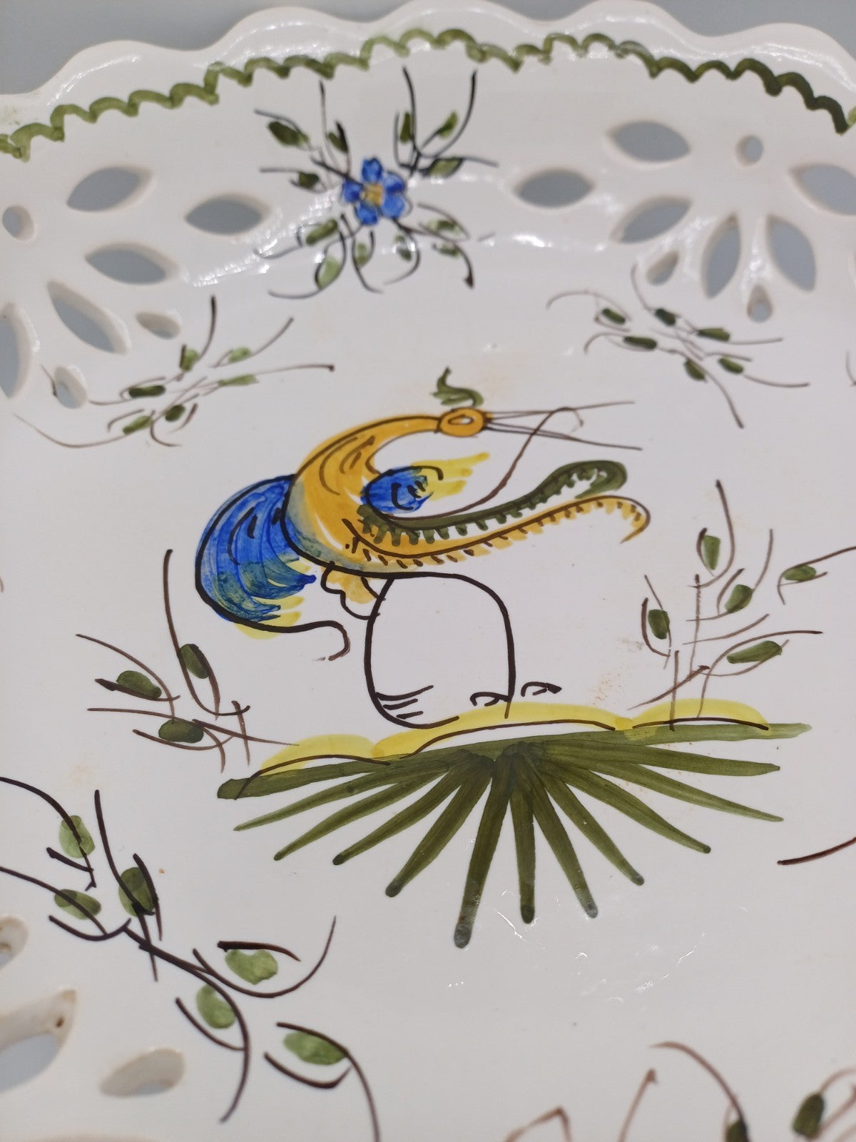 Compotier en Faïence Signé & Peint à la Main par Jean Paulet – XXème siècle AR CONCEPT