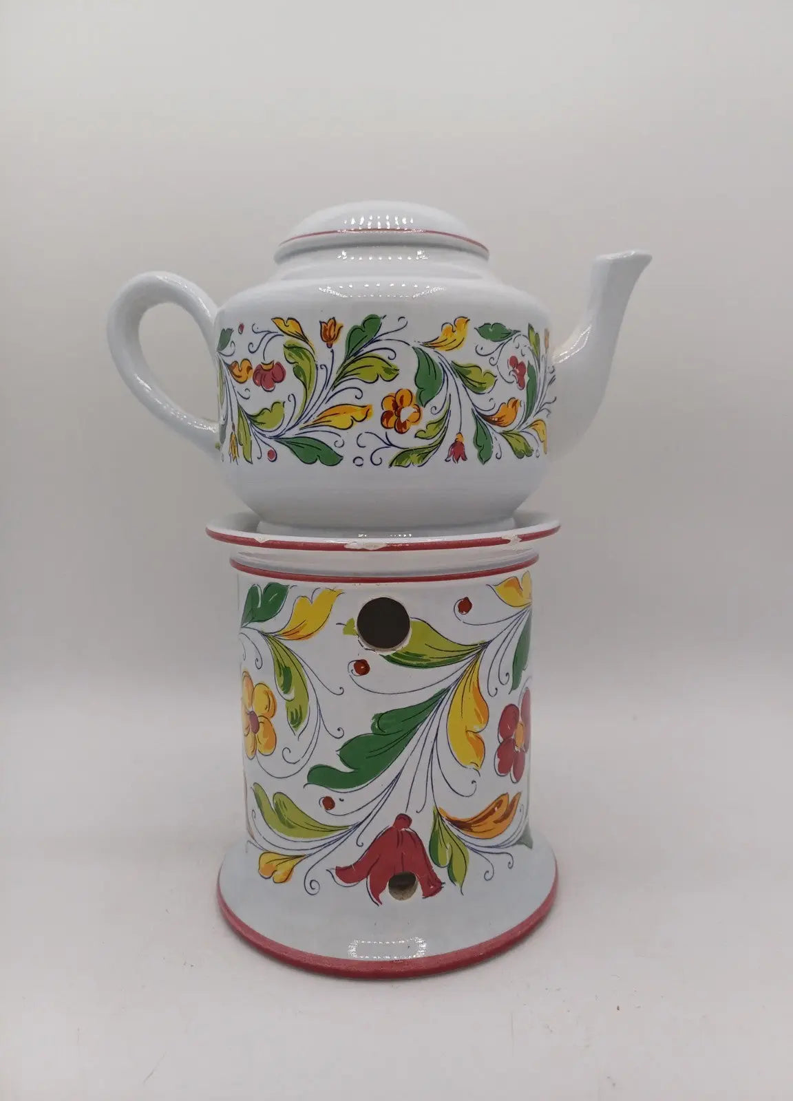 Brûleur d’Encens Ancien en Forme de Tisanière – Céramique Italienne Numérotée AR CONCEPT