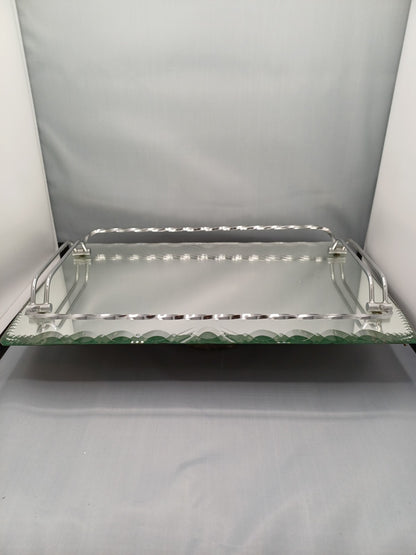 Plateau en verre biseauté torsadé