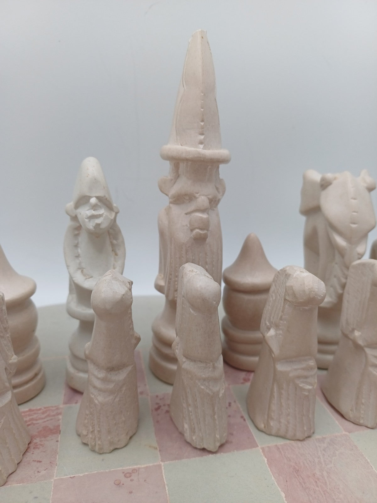 Échiquier en Pierre à Savon – Vintage – Rose et Blanc - Collection AR CONCEPT