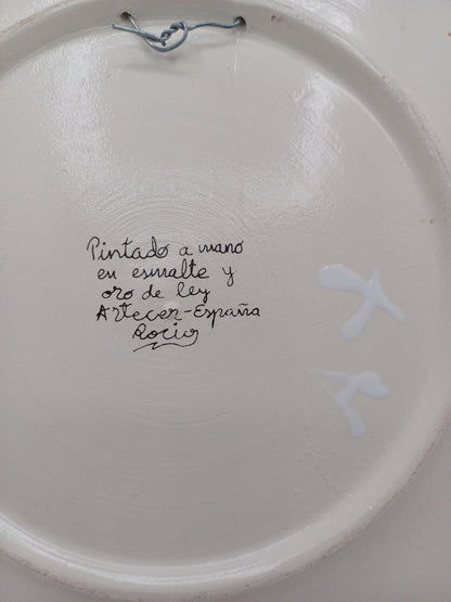 Assiette en Faïence Peinte à la Main – Signée Rocio, Espagne AR CONCEPT