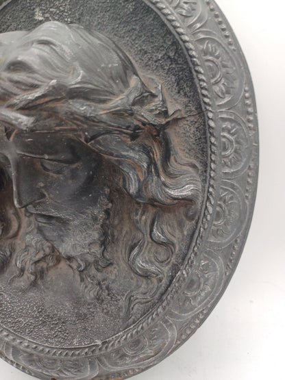 Sculpture murale en régule – Tête du Christ - Religieux - Décoration Intérieur AR CONCEPT