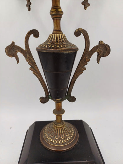 Paire de chandeliers dorés et noirs – 5 branches – Déco - Vintage