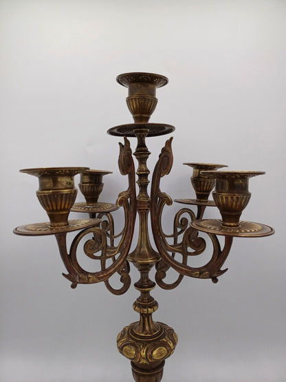 Chandelier à 5 branches en bronze doré - Déco - Vintage