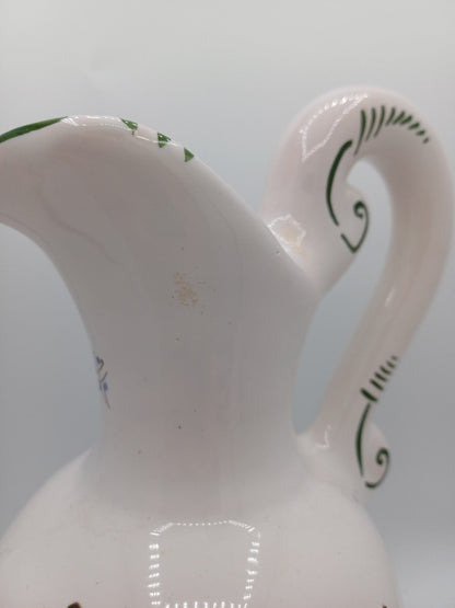 Aiguière en Faïence de Moustiers Signée Four – Décor Floral et Oiseaux AR CONCEPT