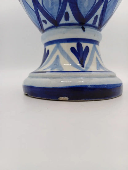 Grand Vase / Potiche à Décor Floral Bleu – Fabriqué en Espagne AR CONCEPT