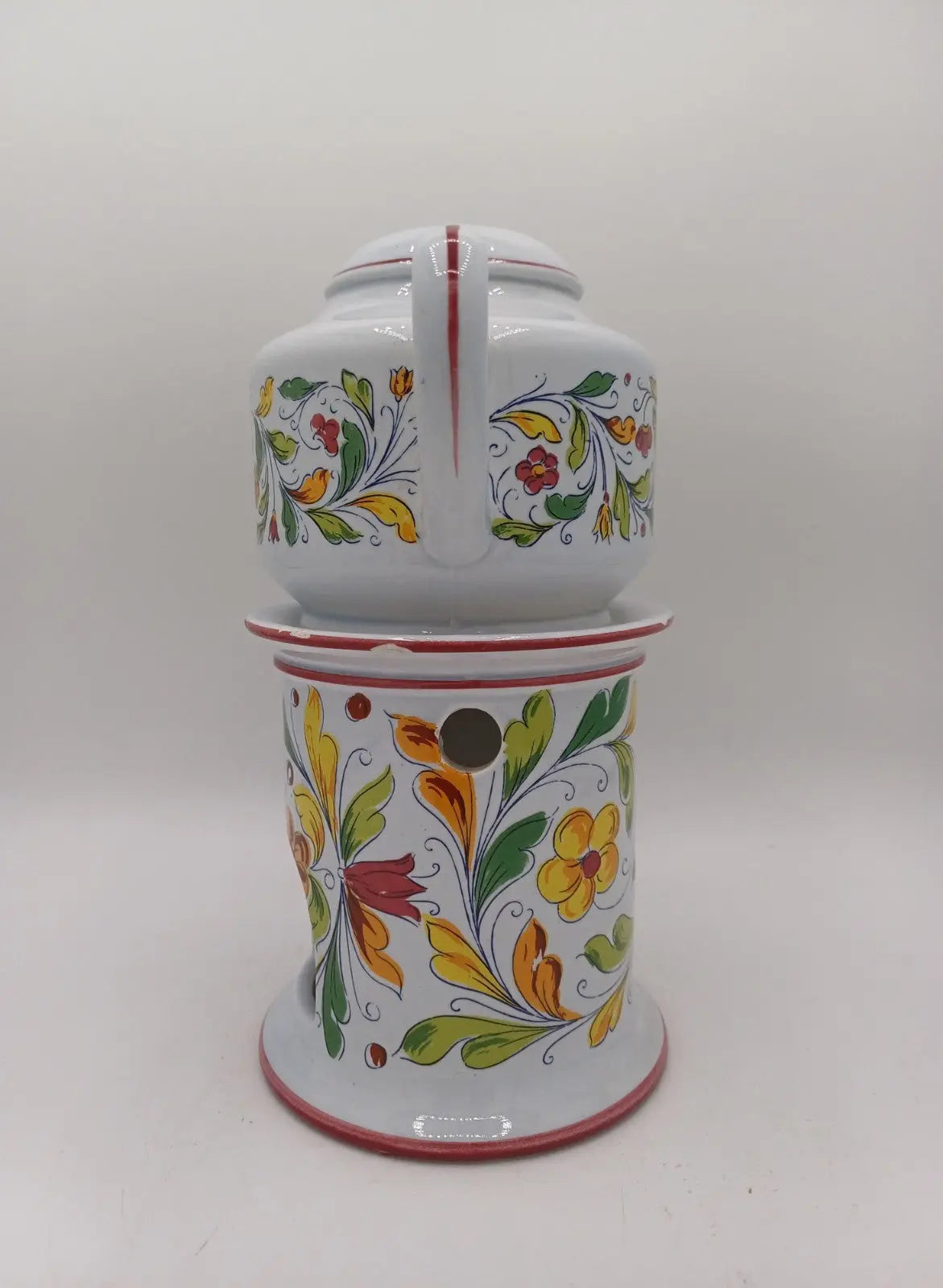 Brûleur d’Encens Ancien en Forme de Tisanière – Céramique Italienne Numérotée AR CONCEPT