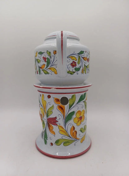 Brûleur d’Encens Ancien en Forme de Tisanière – Céramique Italienne Numérotée AR CONCEPT