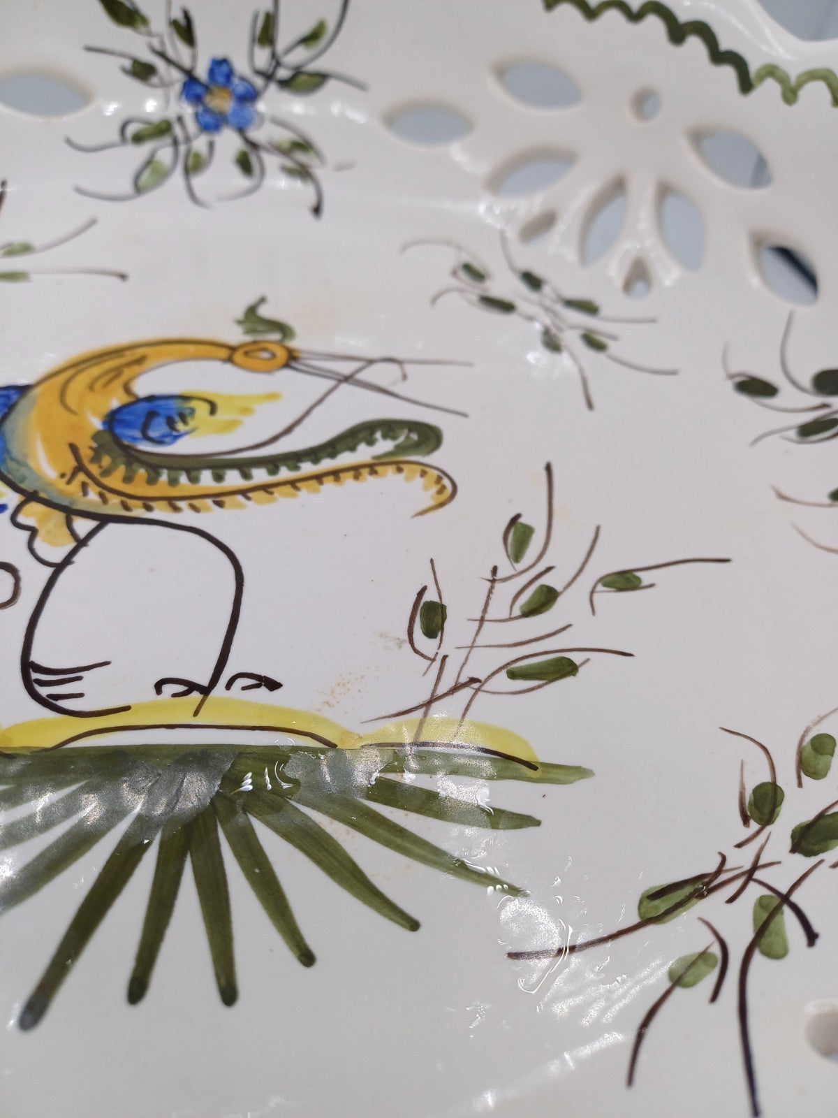 Compotier en Faïence Signé & Peint à la Main par Jean Paulet – XXème siècle AR CONCEPT