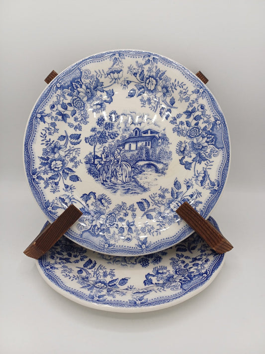 Lot de 2 Assiettes à Dessert – Ironstone Tableware, Décor Floral Bleu AR CONCEPT