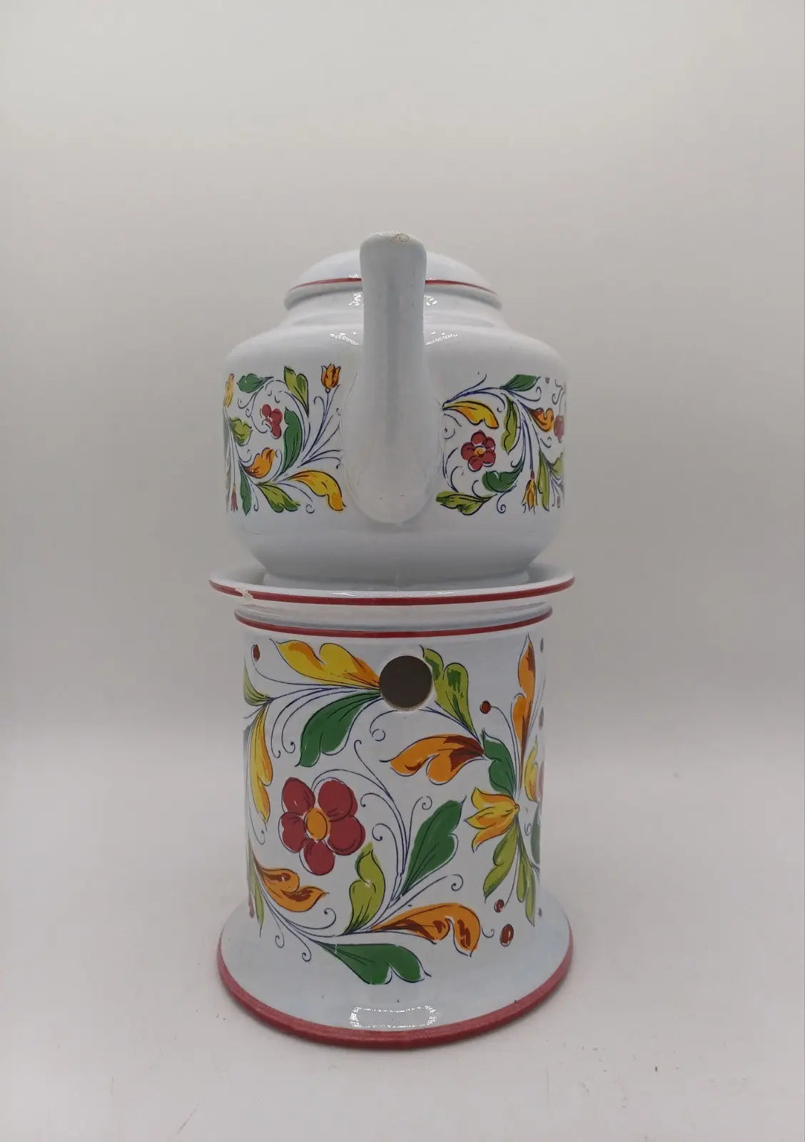 Brûleur d’Encens Ancien en Forme de Tisanière – Céramique Italienne Numérotée AR CONCEPT