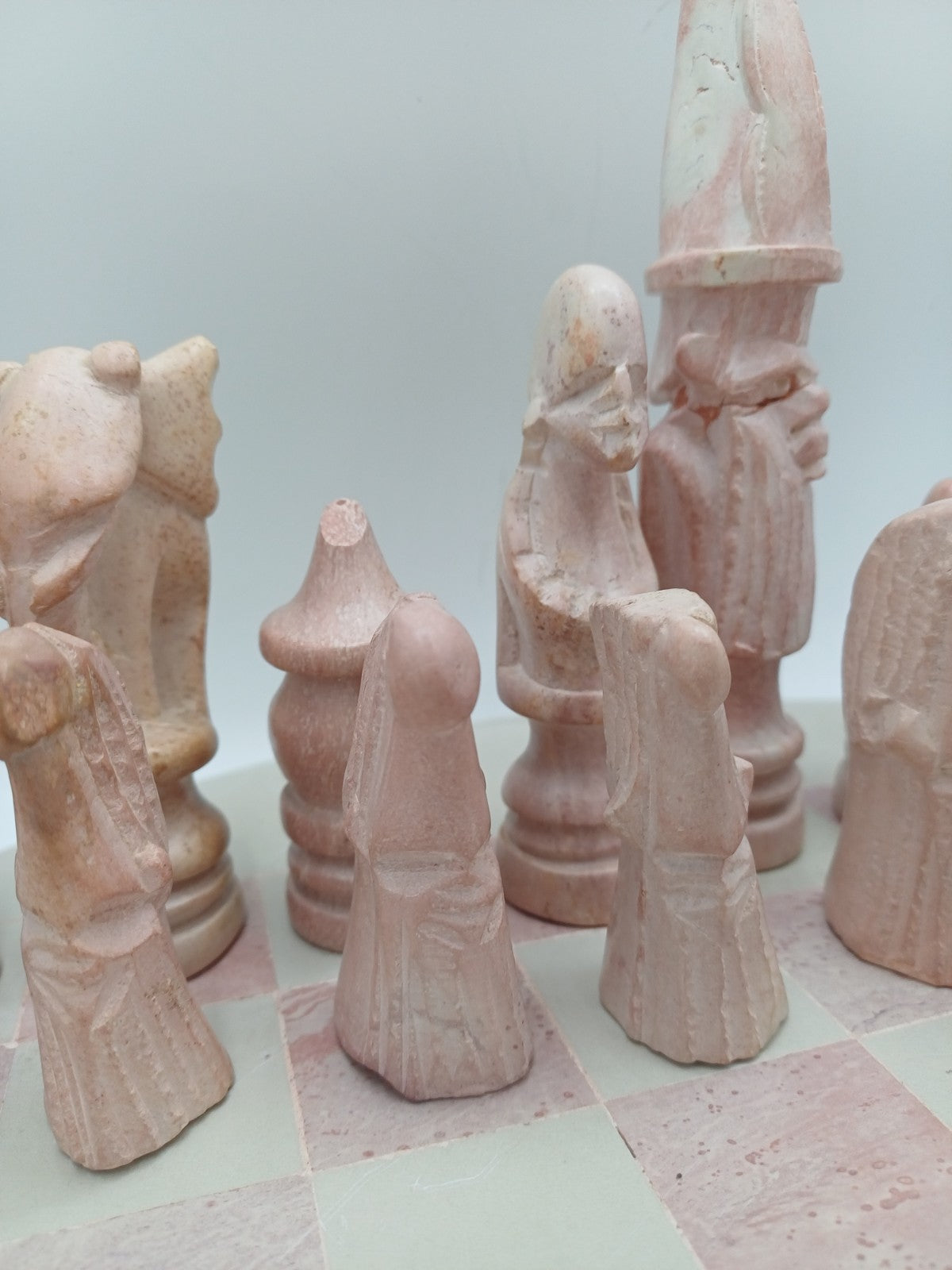 Échiquier en Pierre à Savon – Vintage – Rose et Blanc - Collection AR CONCEPT