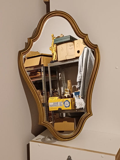 Miroir Doré Baroque - H : 58,5cm / L : 38cm - Bon état - Ancien