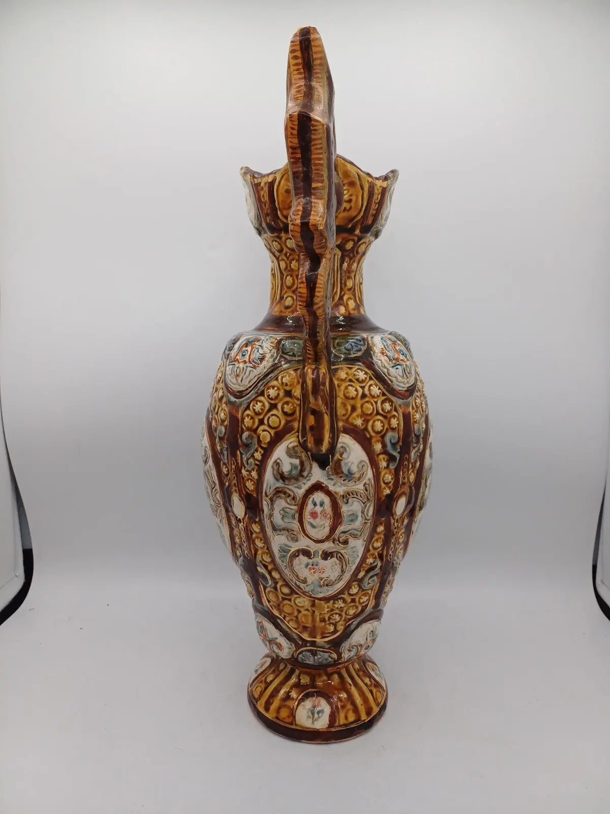 Lot de 2 Vases en céramique signée Herculaneum – Décor Floral AR CONCEPT