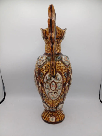 Lot de 2 Vases en céramique signée Herculaneum – Décor Floral AR CONCEPT