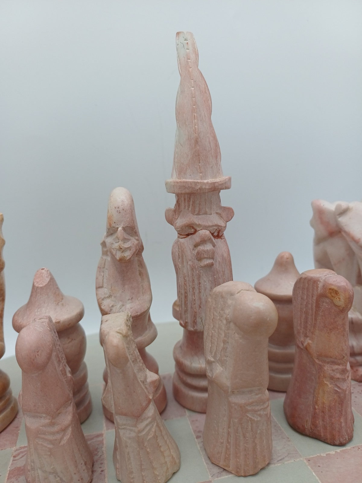 Échiquier en Pierre à Savon – Vintage – Rose et Blanc - Collection AR CONCEPT