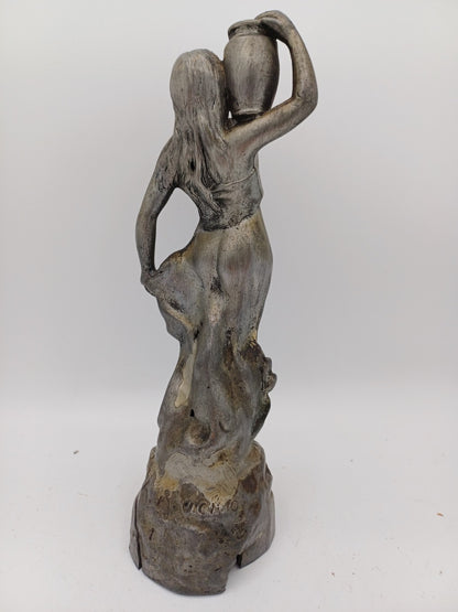 Statuette en régule argenté signée Rucho – "Marika" - Vintage - Déco Intérieur