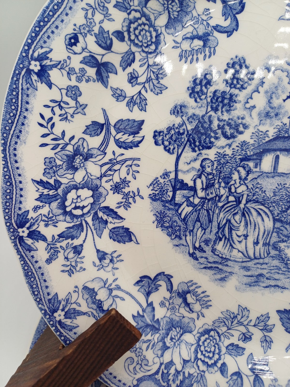 Lot de 2 Assiettes à Dessert – Ironstone Tableware, Décor Floral Bleu AR CONCEPT