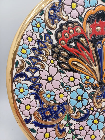 Assiette en Faïence Peinte à la Main – Signée Rocio, Espagne AR CONCEPT