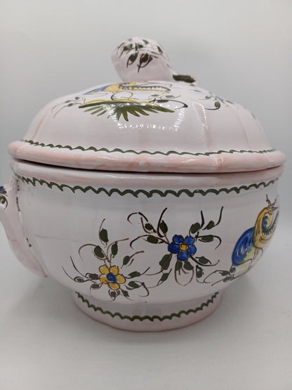 Soupière en Terre Polie Signée Jean Paulet – XXème siècle - Peint à la Main AR CONCEPT