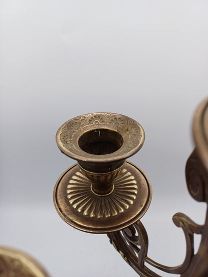 Chandelier à 5 branches en bronze doré - Déco - Vintage