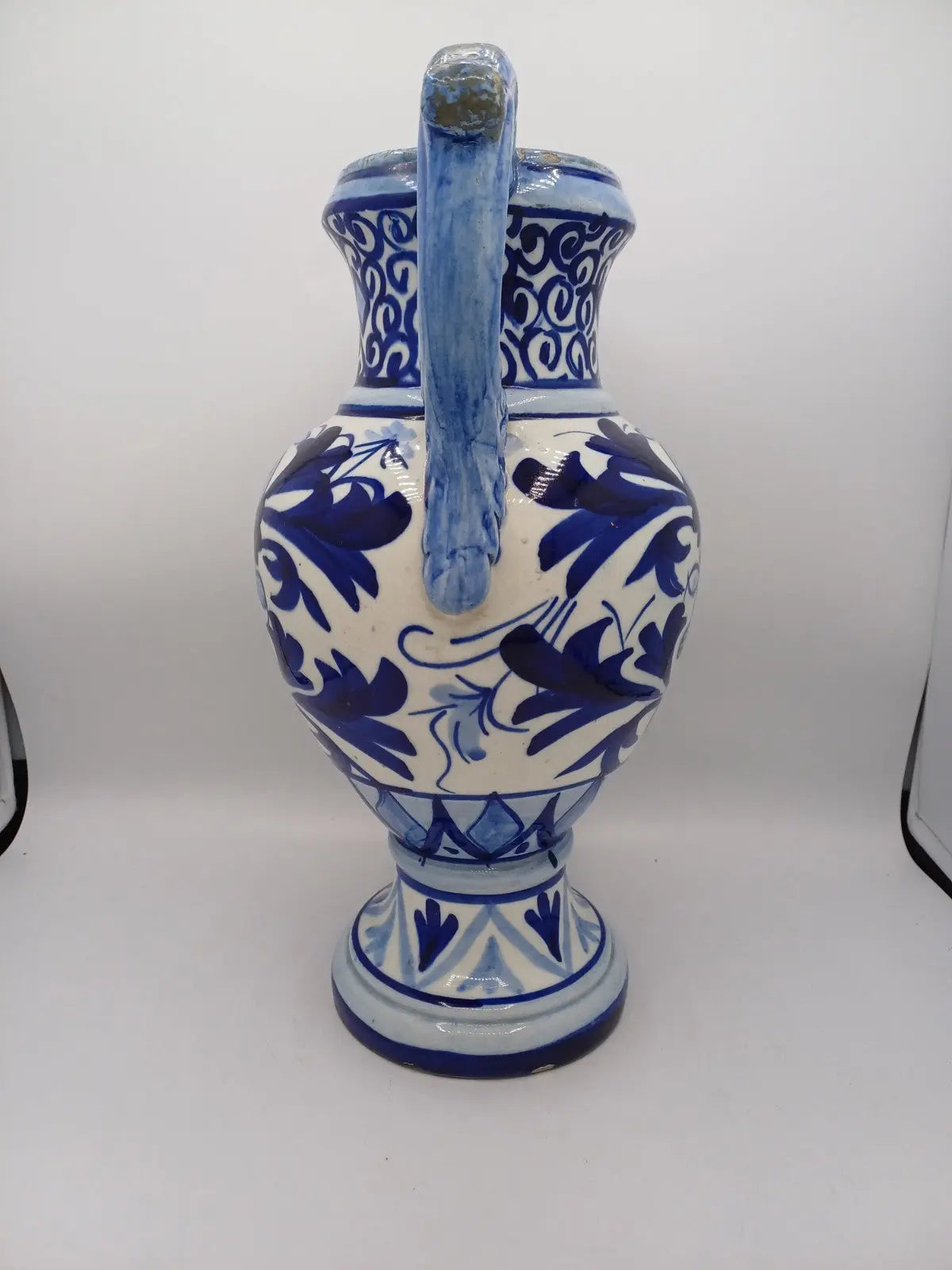 Grand Vase / Potiche à Décor Floral Bleu – Fabriqué en Espagne AR CONCEPT