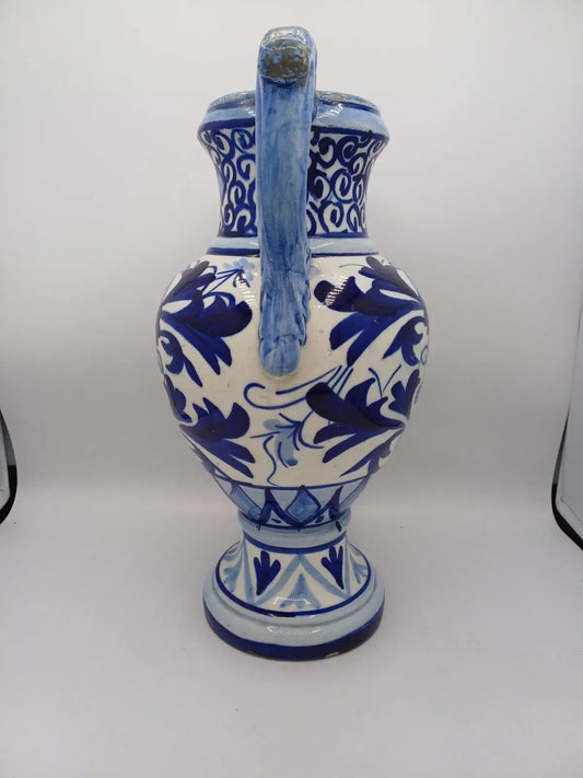 Grand Vase / Potiche à Décor Floral Bleu – Fabriqué en Espagne AR CONCEPT