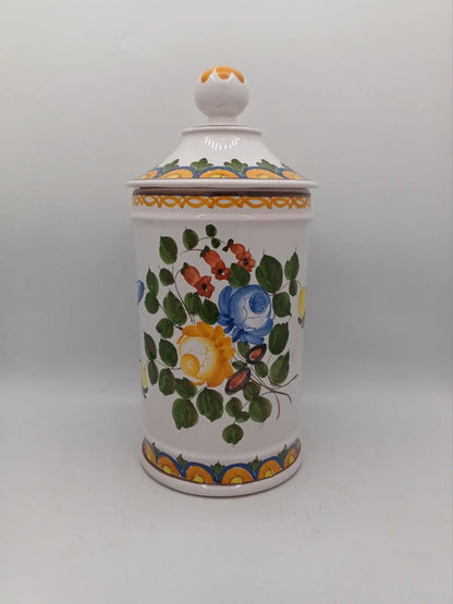 Grand Pot de Cuisine en Céramique – Décor Floral Peint à la Main – Signé AR CONCEPT