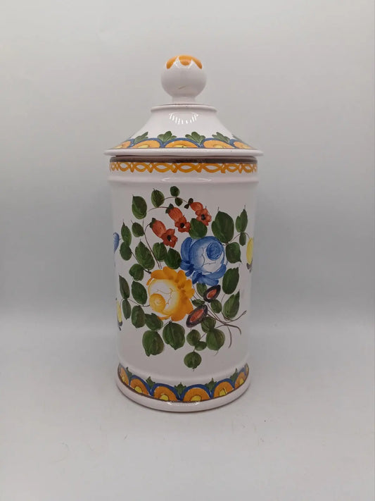 Grand Pot de Cuisine en Céramique – Décor Floral Peint à la Main – Signé AR CONCEPT