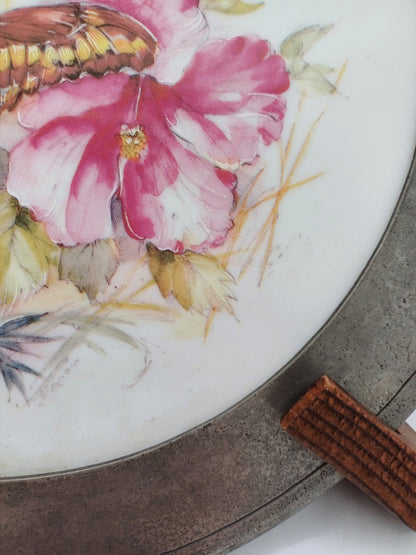 Assiette en Porcelaine de Limoges avec Support en étain AR CONCEPT